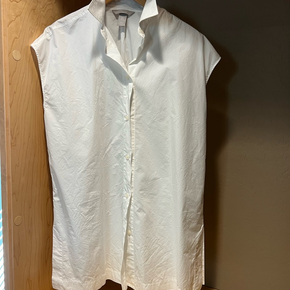 H&M  S, white, cap sleeve, tunic top